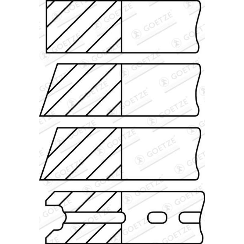 Jeu de segments de pistons GOETZE ENGINE 08-522300-10 - Visuel 1