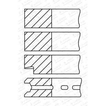 Jeu de segments de pistons GOETZE ENGINE OEM 390087