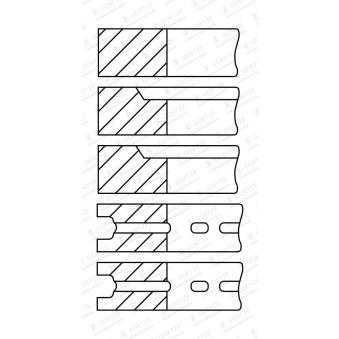 Jeu de segments de pistons GOETZE ENGINE [08-525200-00]