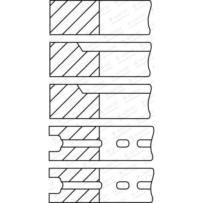 Jeu de segments de pistons GOETZE ENGINE 08-525200-00 - Visuel 1
