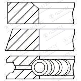 Jeu de segments de pistons GOETZE ENGINE 08-527500-00