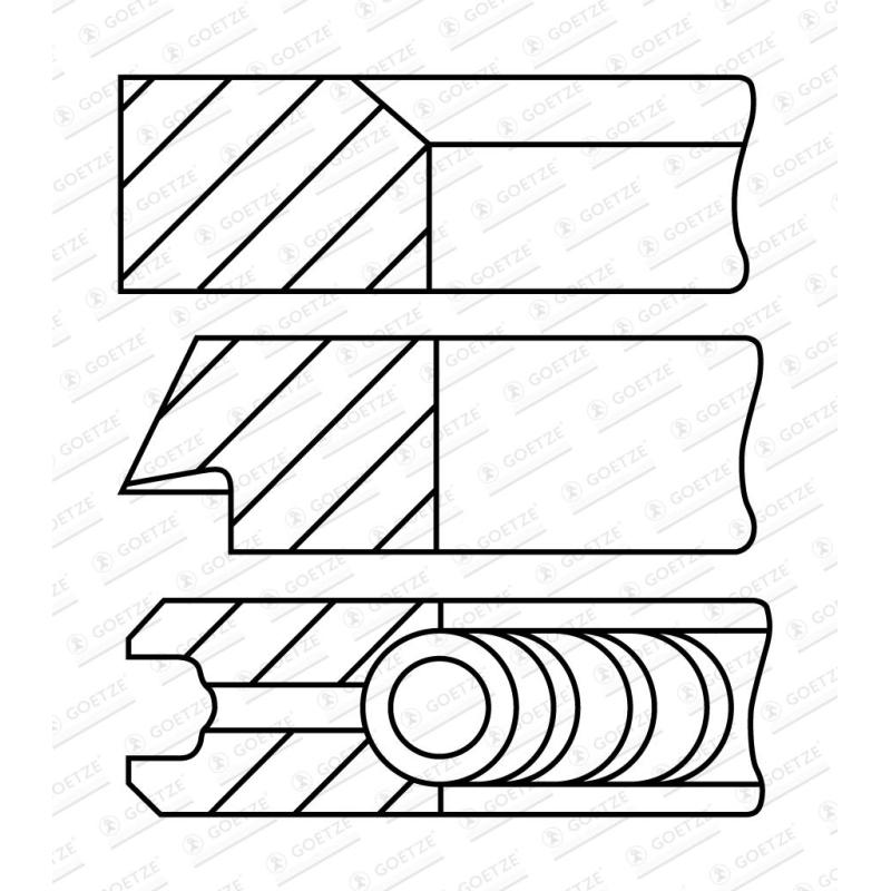 Jeu de segments de pistons GOETZE ENGINE 08-704400-10 - Visuel 1
