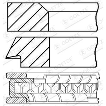 Jeu de segments de pistons GOETZE ENGINE 08-780314-00