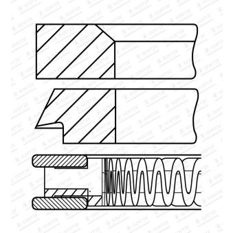 Jeu de segments de pistons GOETZE ENGINE 08-785011-00