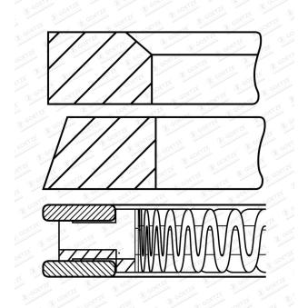 Jeu de segments de pistons GOETZE ENGINE 08-785500-00 Jeu de segments de pistons GOETZE ENGINE 08-785500-00