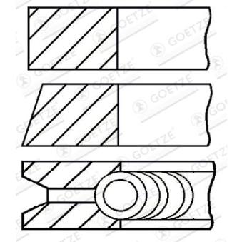 Jeu de segments de pistons GOETZE ENGINE [08-961800-00]