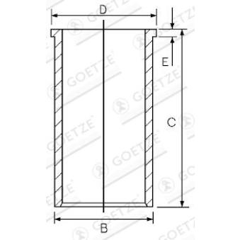 Chemise de cylindre GOETZE ENGINE [14-020421-00]