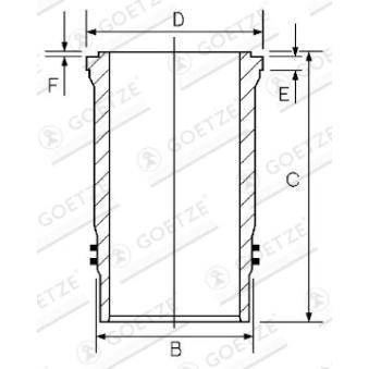 Chemise de cylindre GOETZE ENGINE [14-450710-00]