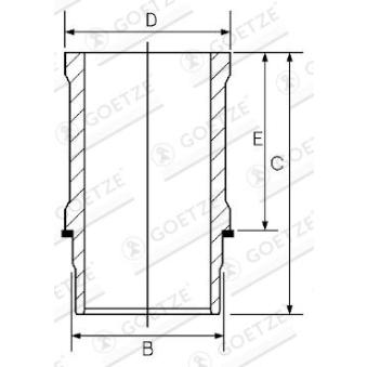 Chemise de cylindre GOETZE ENGINE [14-636600-00]