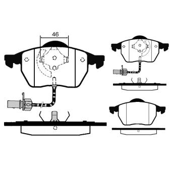Jeu de 4 plaquettes de frein avant RAICAM OEM JZW698151N
