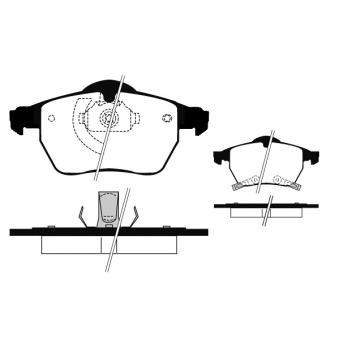 Jeu de 4 plaquettes de frein avant RAICAM OEM 93173734