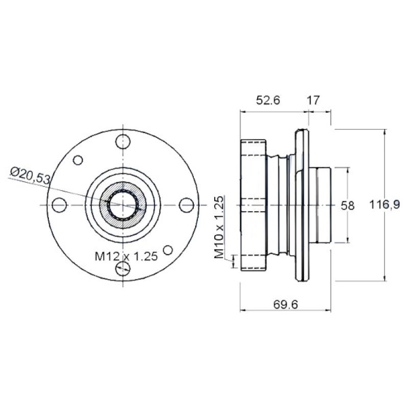 Moyeu de roue avant GOOM WBH-0009 - Visuel 1