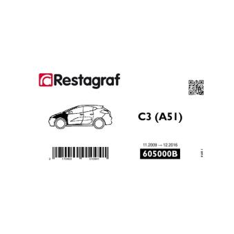 Kit de clip de fixation, carrosserie RESTAGRAF 605000B pour CITROEN C3 1.2 THP 110 - 110cv