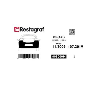 Kit de clip de fixation, carrosserie RESTAGRAF 605000H pour CITROEN C3 1.2 THP 110 - 110cv