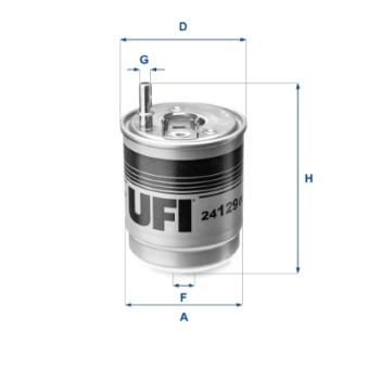 Filtre à carburant UFI 24.129.00 pour SKODA OCTAVIA 1.6 CRDi - 110cv