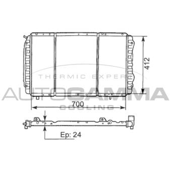 Radiateur, refroidissement du moteur AUTOGAMMA OEM 1307391080