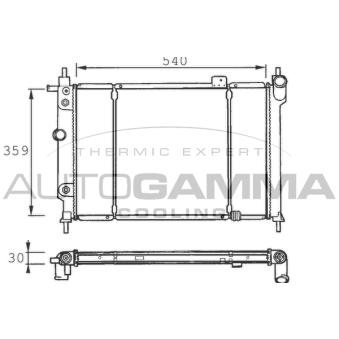 Radiateur, refroidissement du moteur AUTOGAMMA [100667]