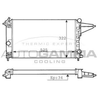Radiateur, refroidissement du moteur AUTOGAMMA 100727