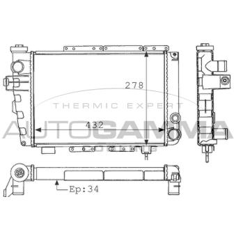 Radiateur, refroidissement du moteur AUTOGAMMA [100822]