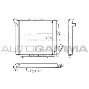 Radiateur, refroidissement du moteur AUTOGAMMA 100829