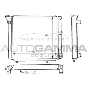 Radiateur, refroidissement du moteur AUTOGAMMA 100835