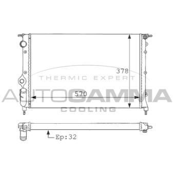 Radiateur, refroidissement du moteur AUTOGAMMA 100857