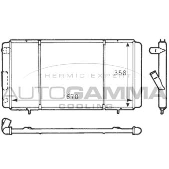 Radiateur, refroidissement du moteur AUTOGAMMA 100863