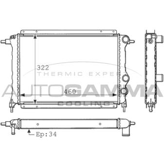 Radiateur, refroidissement du moteur AUTOGAMMA 100874