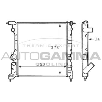 Radiateur, refroidissement du moteur AUTOGAMMA OEM 7701034768