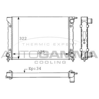 Radiateur, refroidissement du moteur AUTOGAMMA OEM 1000959