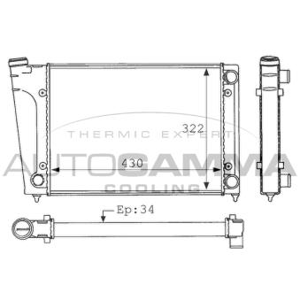 Radiateur, refroidissement du moteur AUTOGAMMA 101046