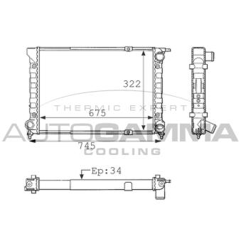 Radiateur, refroidissement du moteur AUTOGAMMA 101053