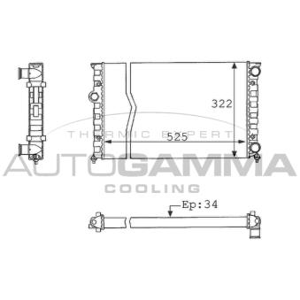 Radiateur, refroidissement du moteur AUTOGAMMA OEM 1H0121253R