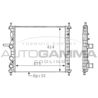 Radiateur, refroidissement du moteur AUTOGAMMA OEM 59015576