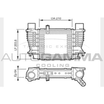 Intercooler, échangeur AUTOGAMMA OEM 8200471885