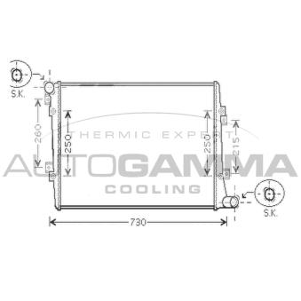 Radiateur, refroidissement du moteur AUTOGAMMA OEM 3C0121253S Radiateur, refroidissement du moteur AUTOGAMMA OEM 3C0121253S