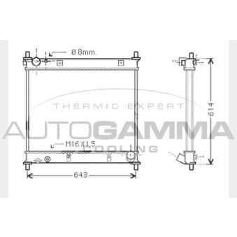 Radiateur, refroidissement du moteur AUTOGAMMA OEM 2131008121