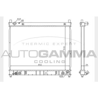 Radiateur, refroidissement du moteur AUTOGAMMA [104425]