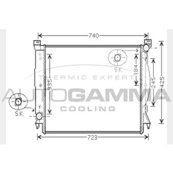 Radiateur, refroidissement du moteur AUTOGAMMA 104589