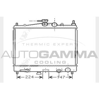 Radiateur, refroidissement du moteur AUTOGAMMA [104599]