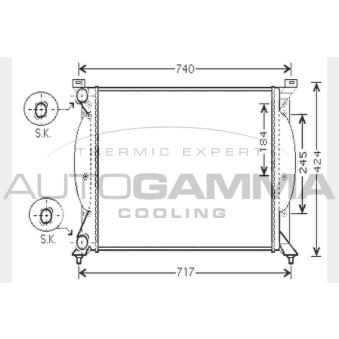Radiateur, refroidissement du moteur AUTOGAMMA OEM 8E0121251AF