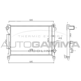 Radiateur, refroidissement du moteur AUTOGAMMA OEM 51706204