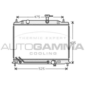 Radiateur, refroidissement du moteur AUTOGAMMA 104848