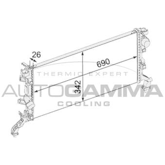 Radiateur, refroidissement du moteur AUTOGAMMA 105095