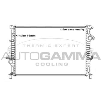 Radiateur, refroidissement du moteur AUTOGAMMA 105161