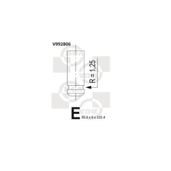 Soupape d'admission BGA V992806