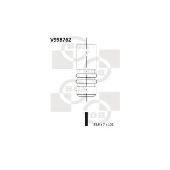 Soupape d'admission BGA V998762