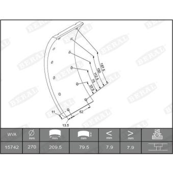 Kit de garnitures de frein, frein à tambour BERAL OEM 6114232510
