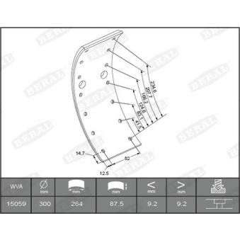 Kit de garnitures de frein, frein à tambour BERAL OEM 6684234510 Kit de garnitures de frein, frein à tambour BERAL OEM 6684234510