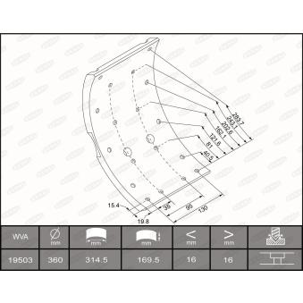 Garniture de sabot de frein BERAL OEM 1906361